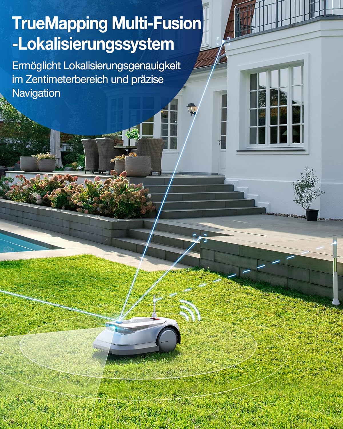 ECOVACS GOAT G1-800 Mhroboter ohne Begrenzungskabel 8003¡, Rasenmher Roboter mit TrueMapping-Multifusionslokalisierung, Hindernisvermeidung, 16-Zonen-Management, 45% Steigung, Videomanager