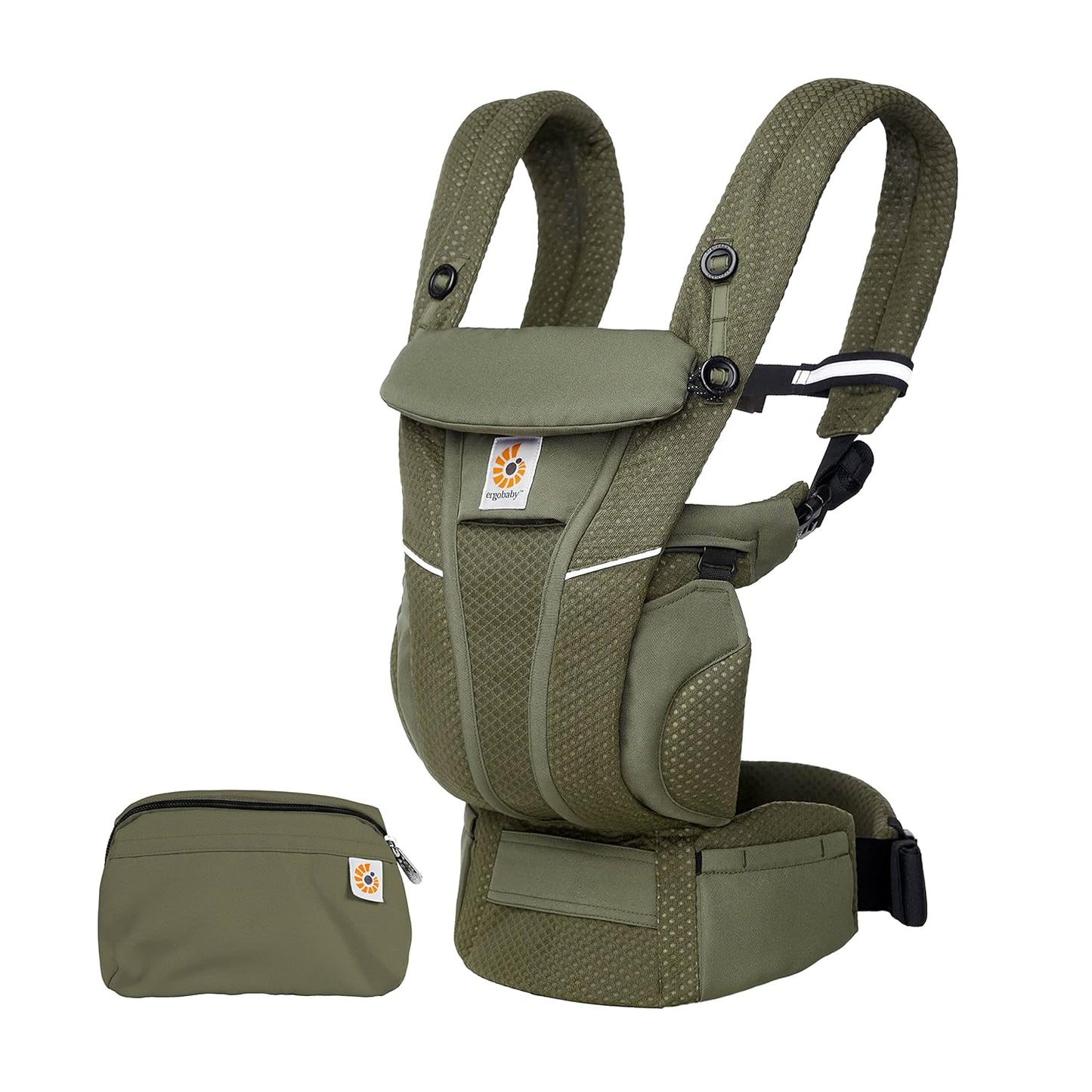 Ergobaby Omni Breeze Babytrage für Neugeborene ab Geburt bis 20kg, 4 Positionen SoftFlex Mesh Ergonomische Babybauchtrage Rückentrage Baby-Tragetasche, Natural Beige