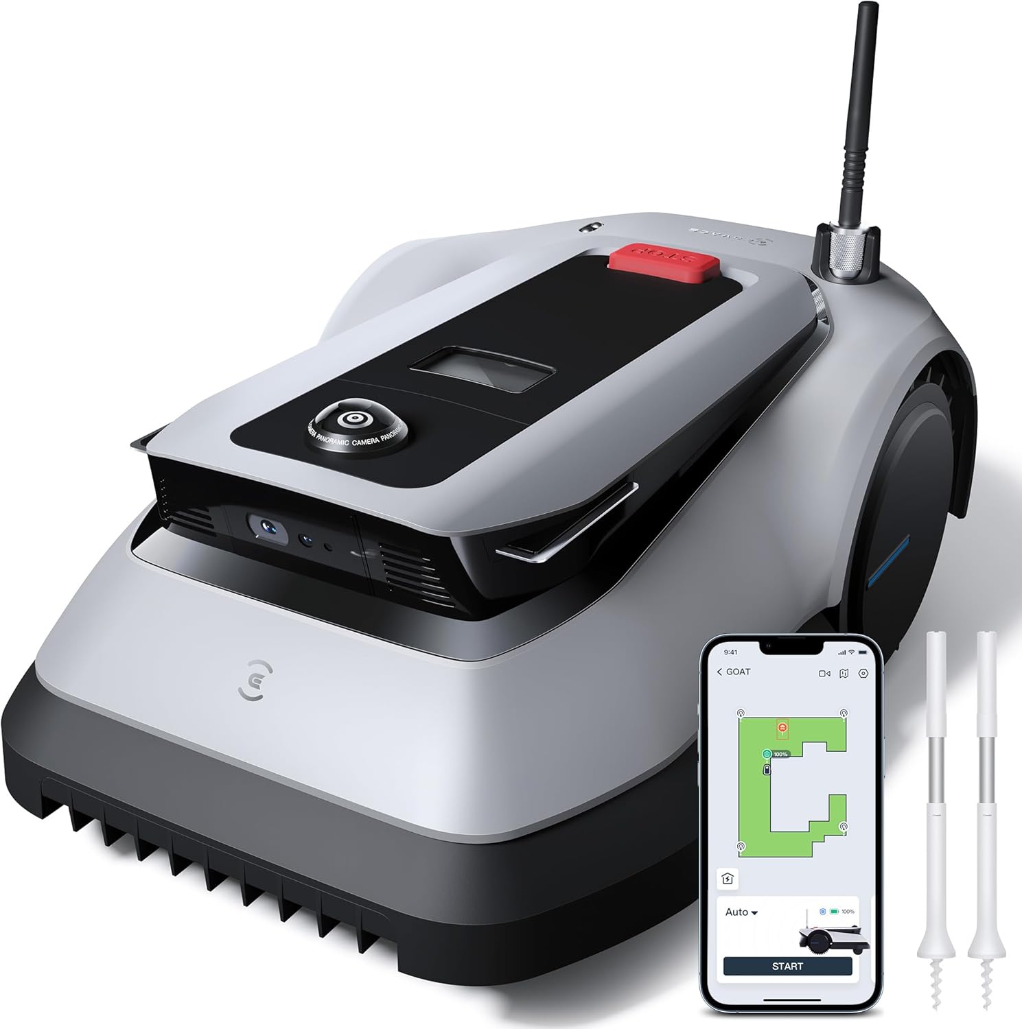 ECOVACS GOAT G1-800 Mhroboter ohne Begrenzungskabel 8003¡, Rasenmher Roboter mit TrueMapping-Multifusionslokalisierung, Hindernisvermeidung, 16-Zonen-Management, 45% Steigung, Videomanager