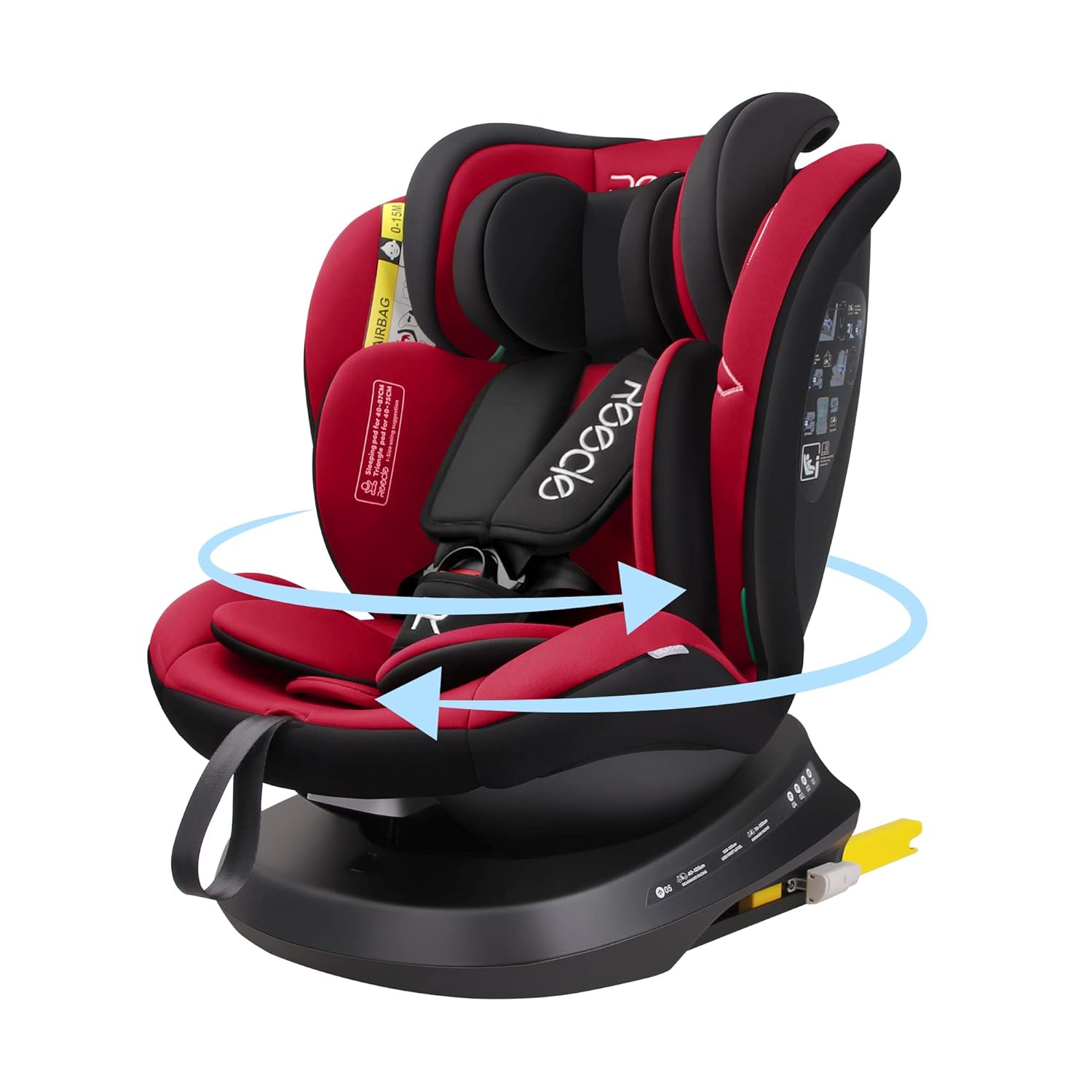Reecle 360 Drehbar i-Size Kindersitz mit ISOFIX 40-150 cm (0-36 kg) Reboarder, ab Geburt -12 Jahre, ECE R129