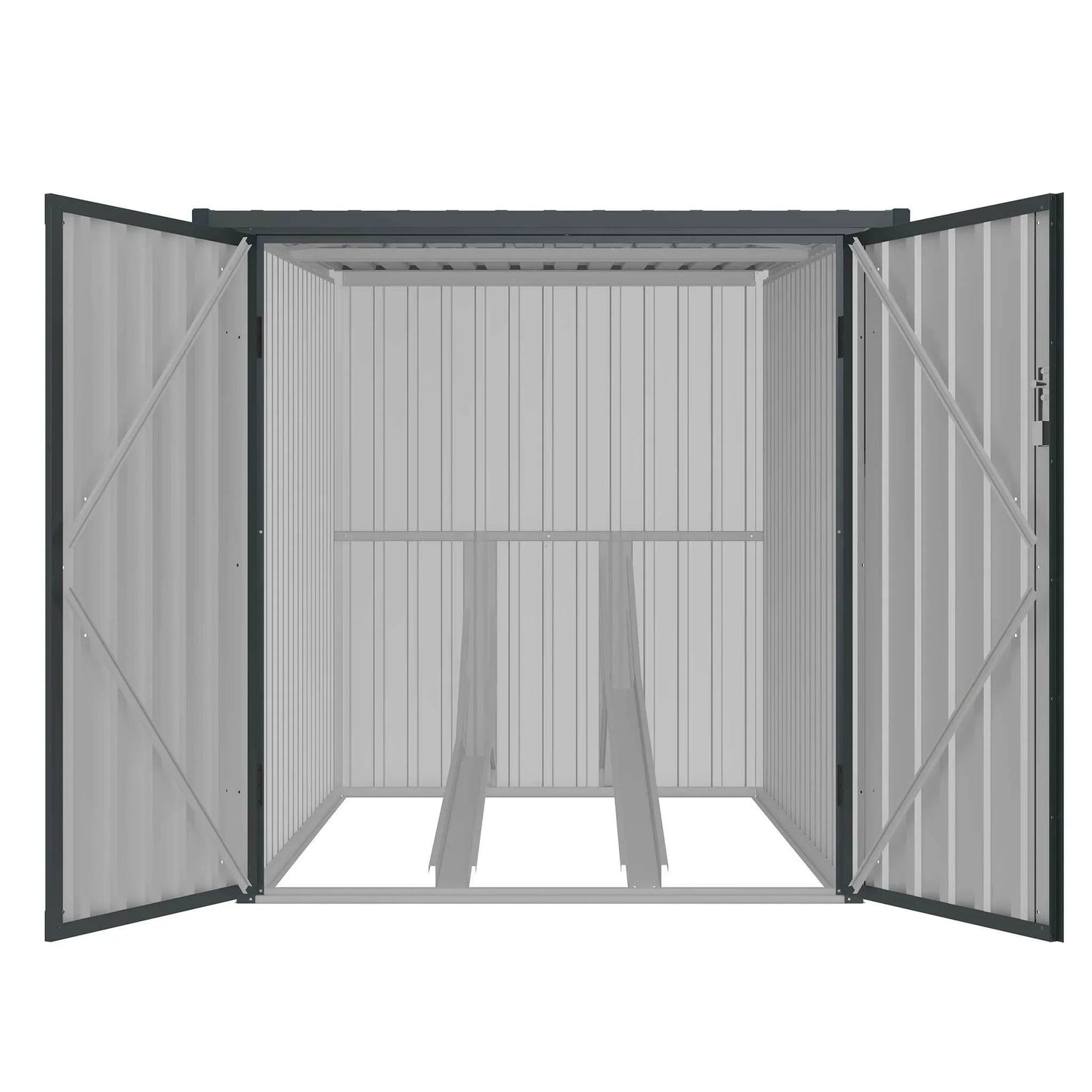Fornorth Fahrradgarage für zwei Fahrräder 142x198x157cm, Dunkelgrau