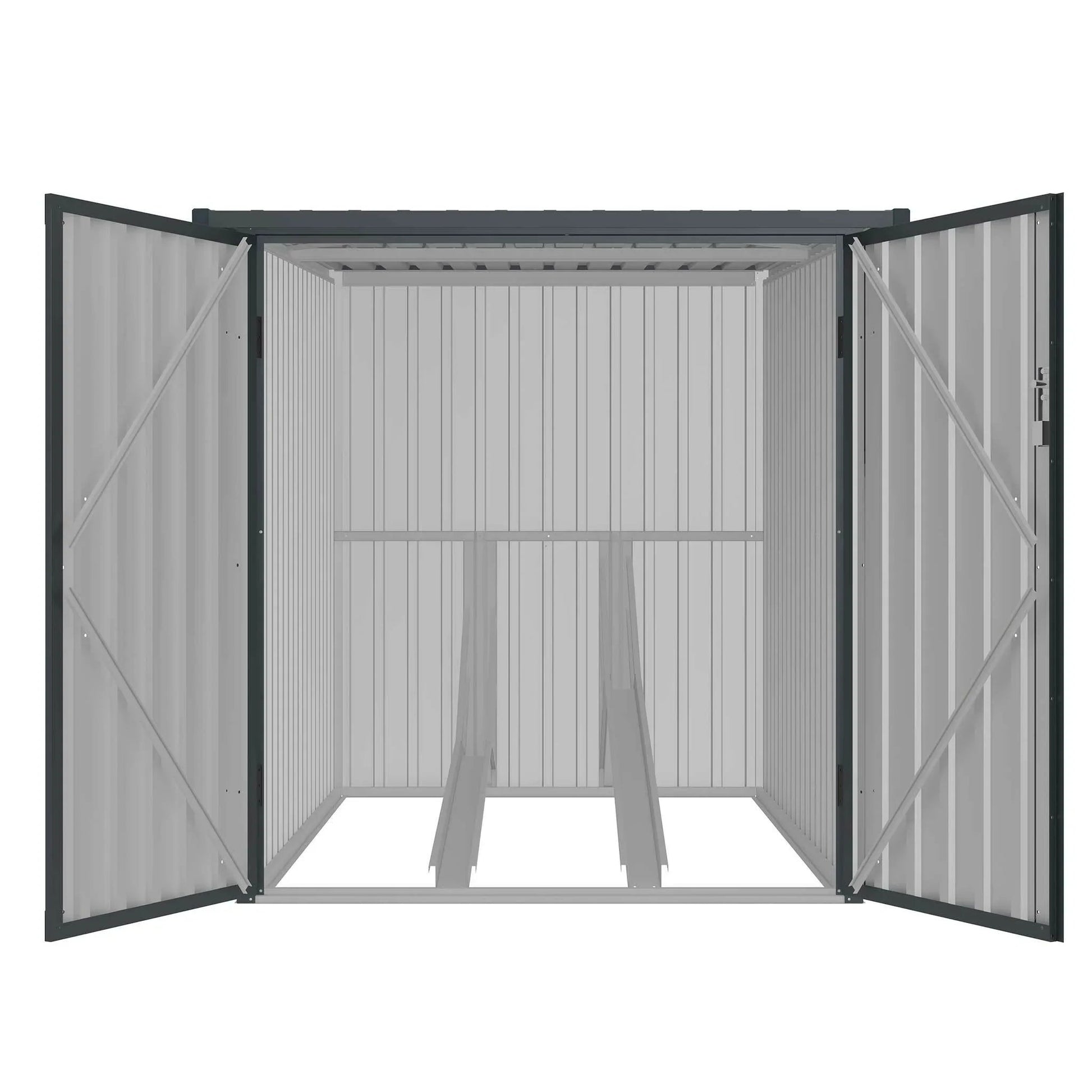Fornorth Fahrradgarage für zwei Fahrräder 142x198x157cm, Dunkelgrau