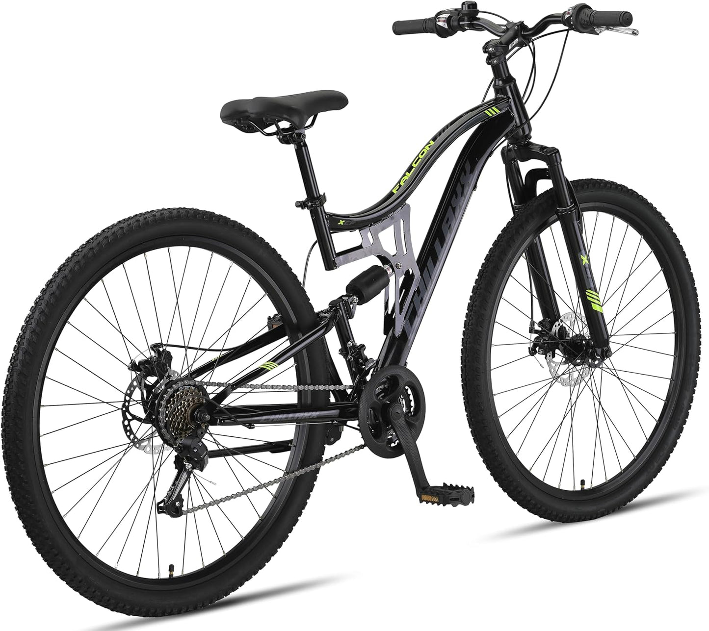 Chillaxx Bike Falcon Premium Mountainbike in 24,26,27.5 und 29 Zoll - Fahrrad für Jungen, Mädchen, Damen und Herren - Scheibenbremse- 21 Gang-Schaltung - Vollfederung