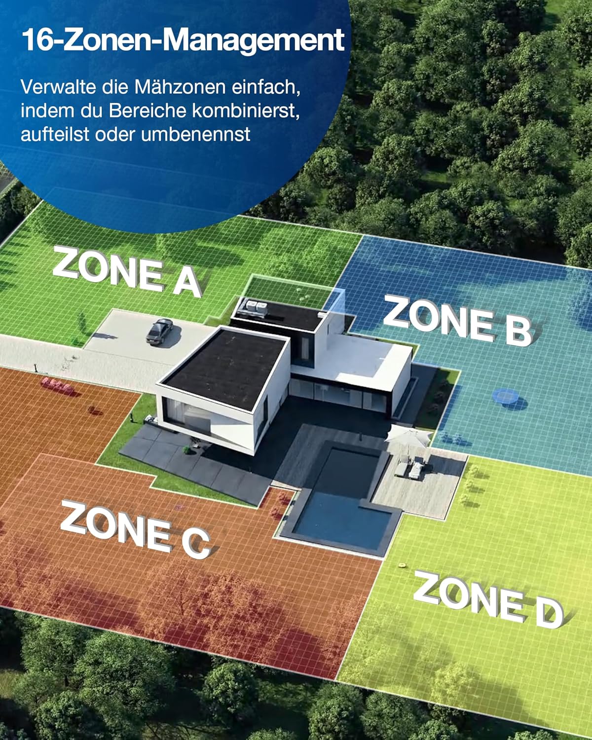 ECOVACS GOAT G1-800 Mhroboter ohne Begrenzungskabel 8003¡, Rasenmher Roboter mit TrueMapping-Multifusionslokalisierung, Hindernisvermeidung, 16-Zonen-Management, 45% Steigung, Videomanager