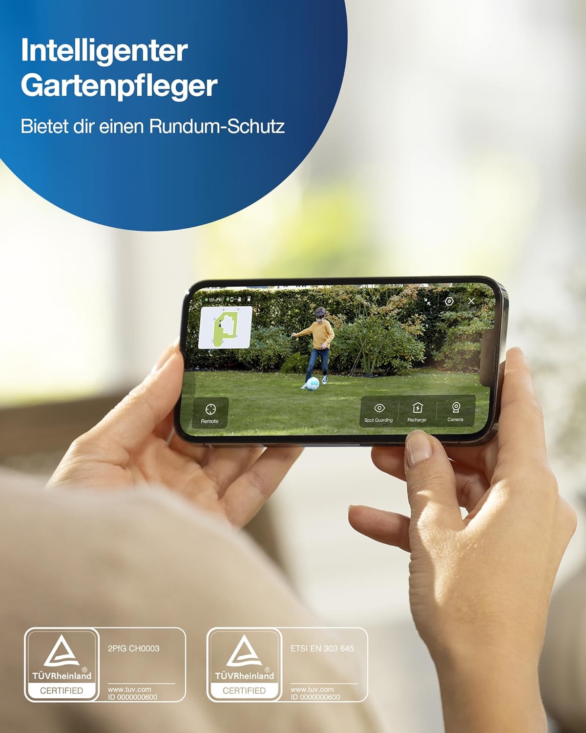 ECOVACS GOAT G1-800 Mhroboter ohne Begrenzungskabel 8003¡, Rasenmher Roboter mit TrueMapping-Multifusionslokalisierung, Hindernisvermeidung, 16-Zonen-Management, 45% Steigung, Videomanager