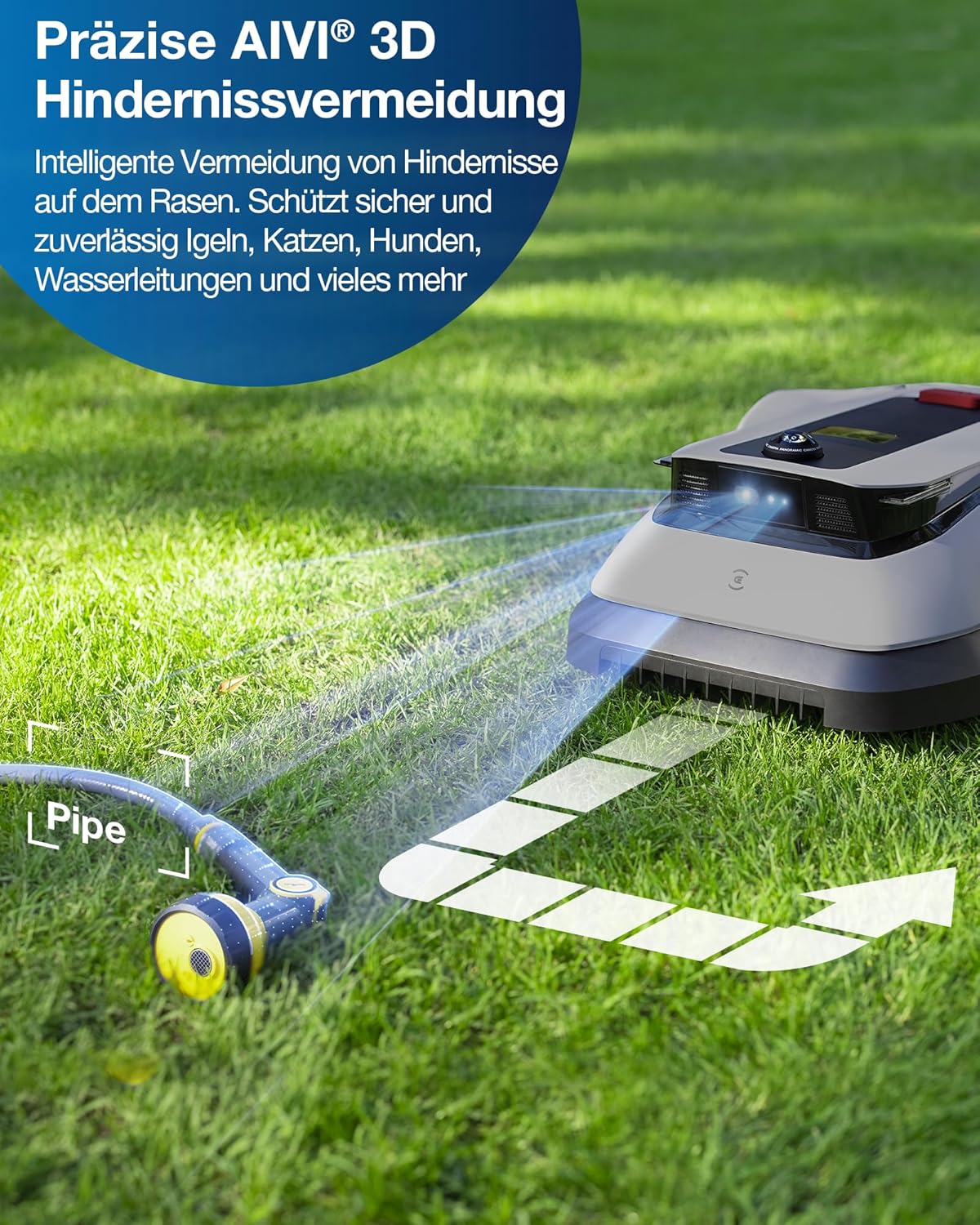 ECOVACS GOAT G1-800 Mhroboter ohne Begrenzungskabel 8003¡, Rasenmher Roboter mit TrueMapping-Multifusionslokalisierung, Hindernisvermeidung, 16-Zonen-Management, 45% Steigung, Videomanager