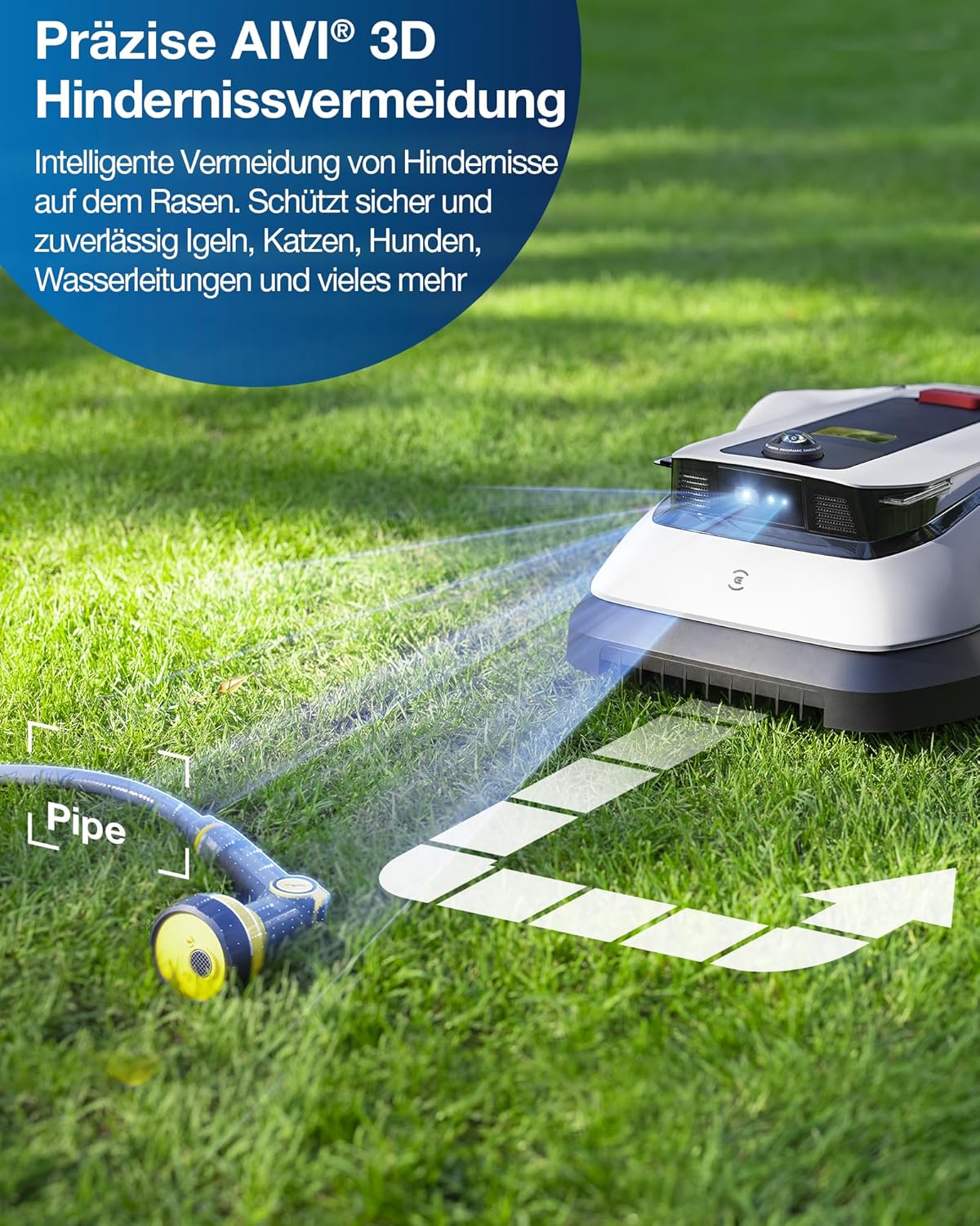 ECOVACS GOAT G1-800 Mhroboter ohne Begrenzungskabel 8003¡, Rasenmher Roboter mit TrueMapping-Multifusionslokalisierung, Hindernisvermeidung, 16-Zonen-Management, 45% Steigung, Videomanager