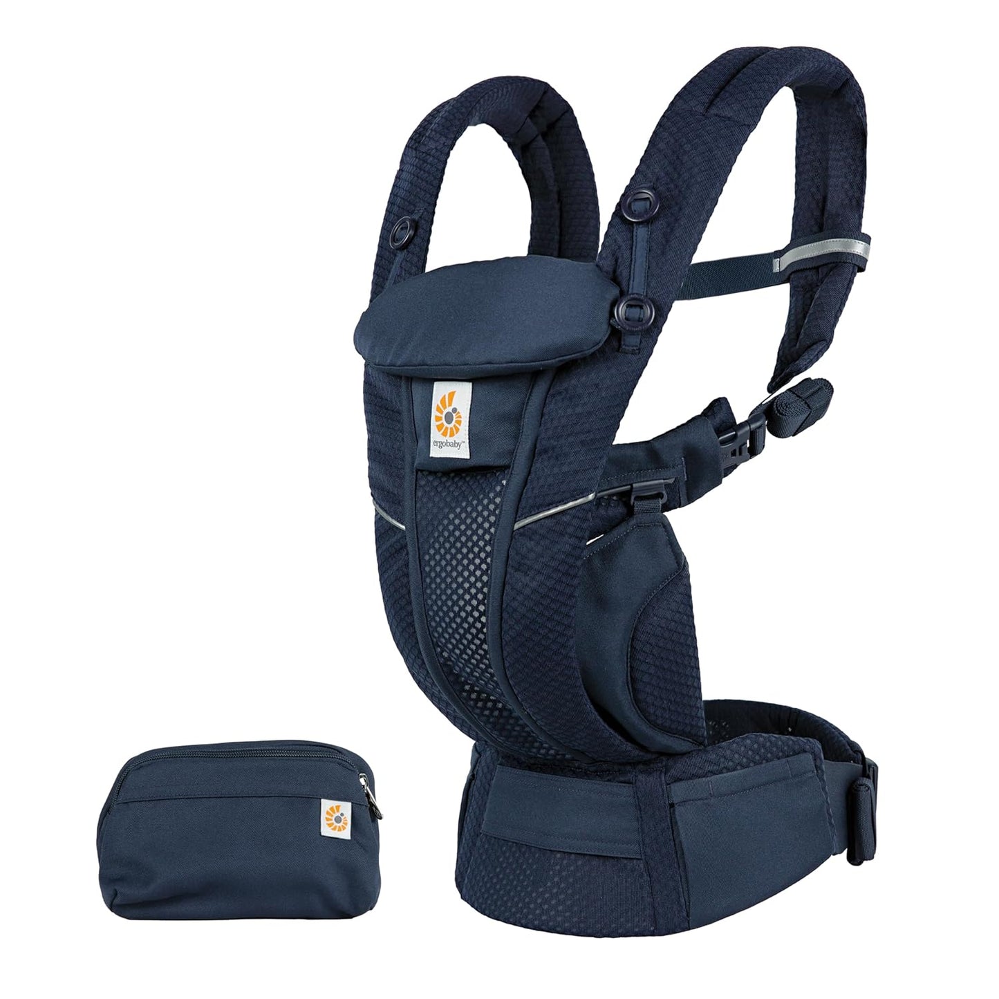 Ergobaby Omni Breeze Babytrage für Neugeborene ab Geburt bis 20kg, 4 Positionen SoftFlex Mesh Ergonomische Babybauchtrage Rückentrage Baby-Tragetasche, Natural Beige