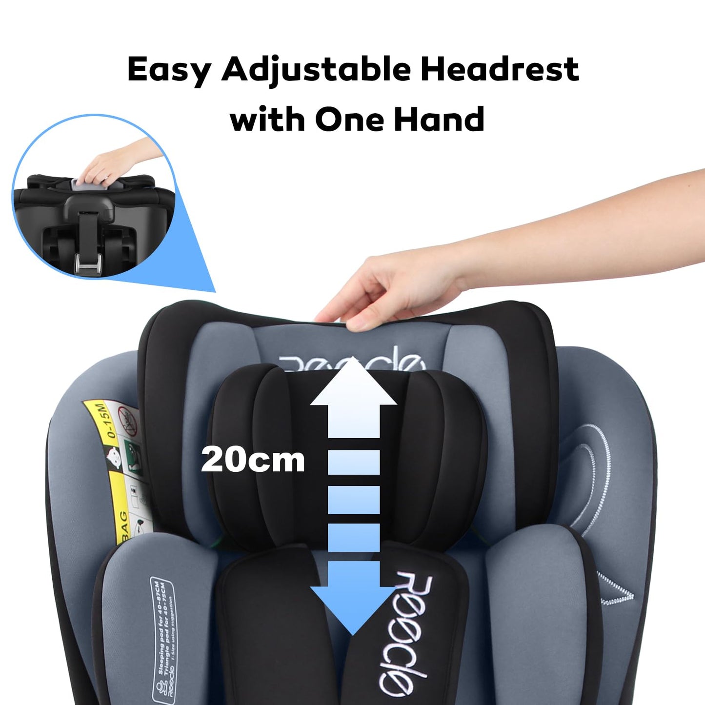 Reecle 360 Drehbar i-Size Kindersitz mit ISOFIX 40-150 cm (0-36 kg) Reboarder, ab Geburt -12 Jahre, ECE R129