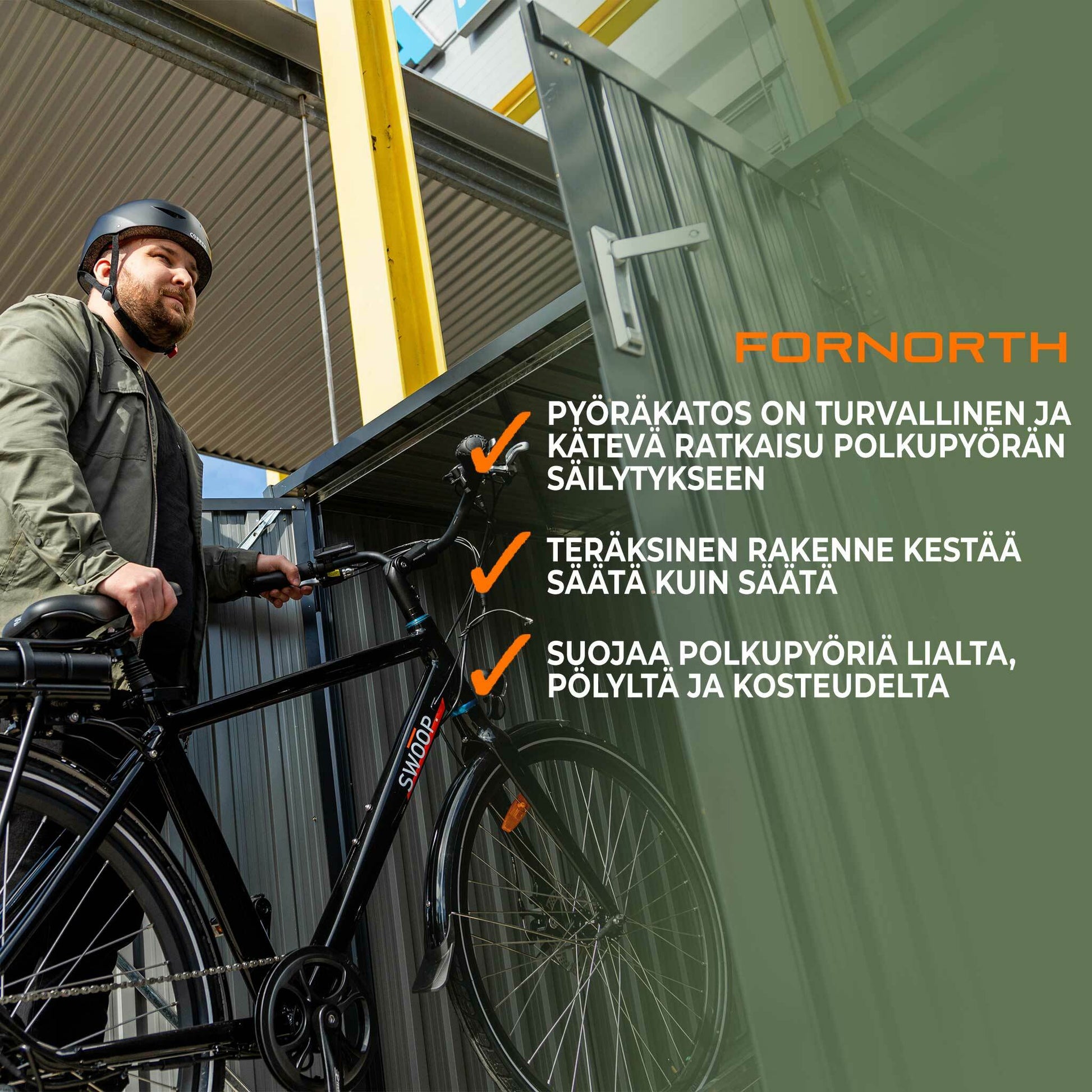 Fornorth Fahrradgarage für zwei Fahrräder 142x198x157cm, Dunkelgrau