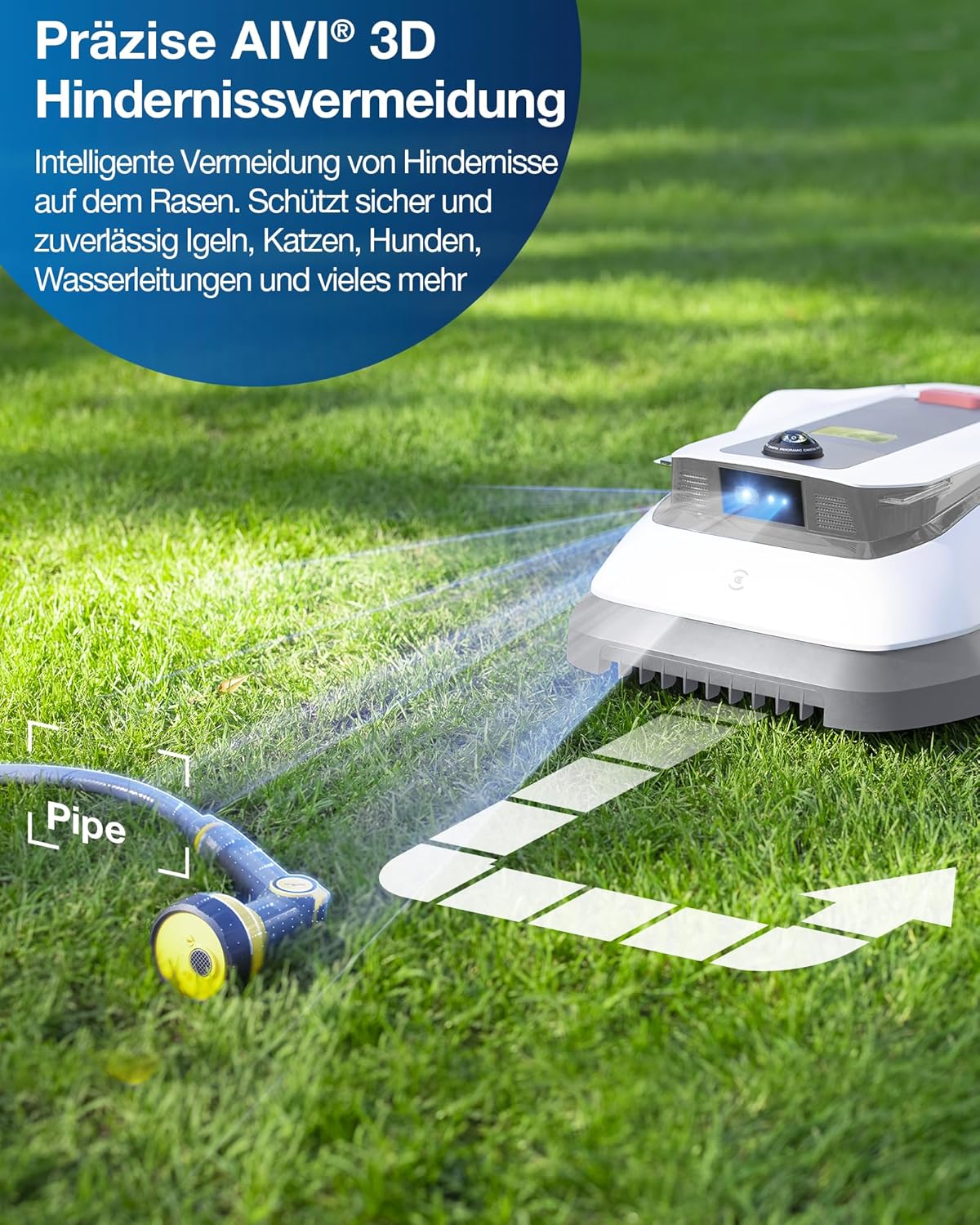 ECOVACS GOAT G1-800 Mhroboter ohne Begrenzungskabel 8003¡, Rasenmher Roboter mit TrueMapping-Multifusionslokalisierung, Hindernisvermeidung, 16-Zonen-Management, 45% Steigung, Videomanager