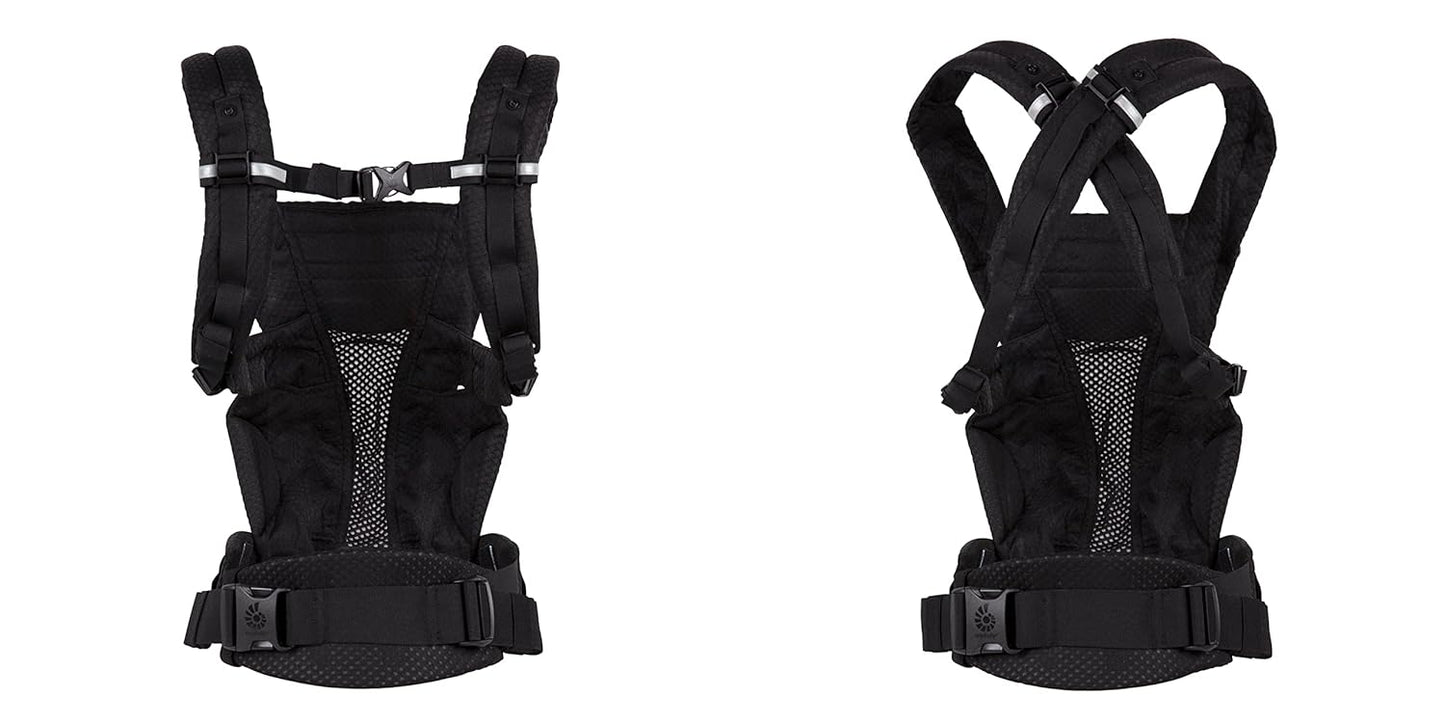 Ergobaby Omni Breeze Babytrage für Neugeborene ab Geburt bis 20kg, 4 Positionen SoftFlex Mesh Ergonomische Babybauchtrage Rückentrage Baby-Tragetasche, Natural Beige