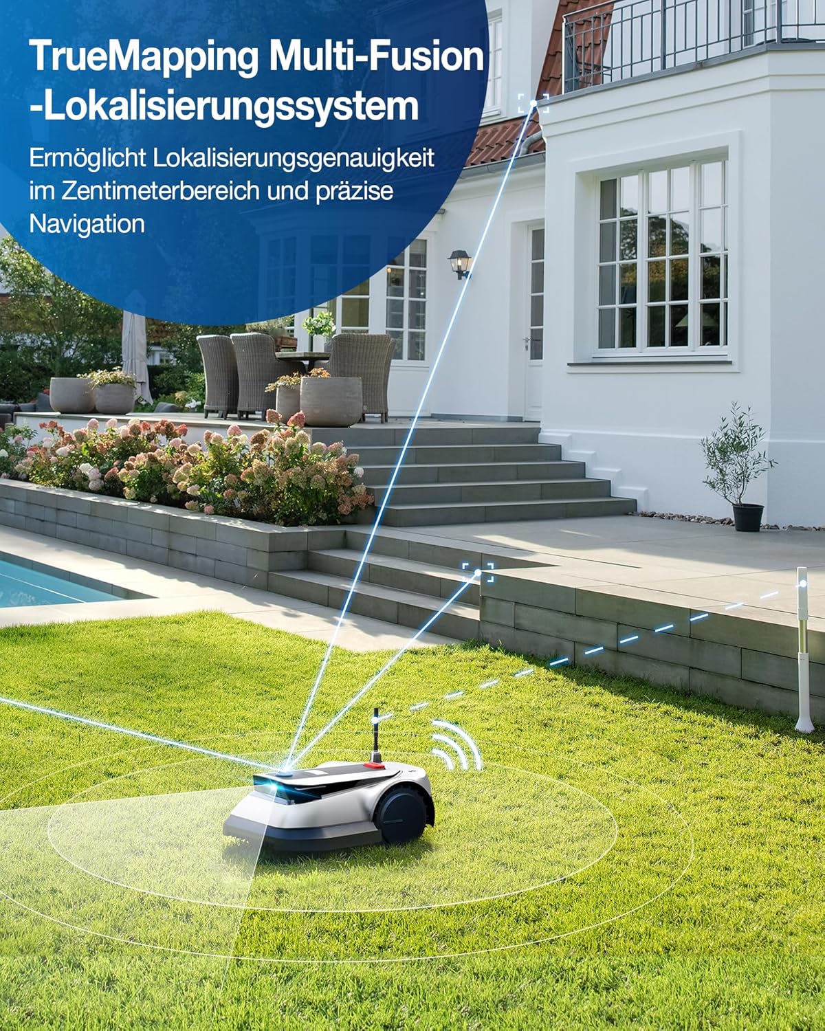 ECOVACS GOAT G1-800 Mhroboter ohne Begrenzungskabel 8003¡, Rasenmher Roboter mit TrueMapping-Multifusionslokalisierung, Hindernisvermeidung, 16-Zonen-Management, 45% Steigung, Videomanager