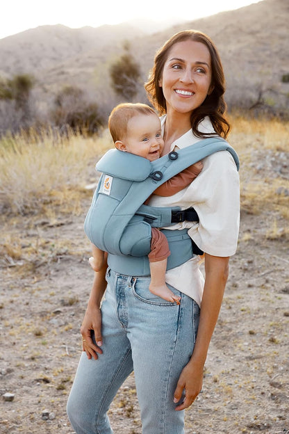 Ergobaby Omni Breeze Babytrage für Neugeborene ab Geburt bis 20kg, 4 Positionen SoftFlex Mesh Ergonomische Babybauchtrage Rückentrage Baby-Tragetasche, Natural Beige