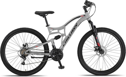 Chillaxx Bike Falcon Premium Mountainbike in 24,26,27.5 und 29 Zoll - Fahrrad für Jungen, Mädchen, Damen und Herren - Scheibenbremse- 21 Gang-Schaltung - Vollfederung
