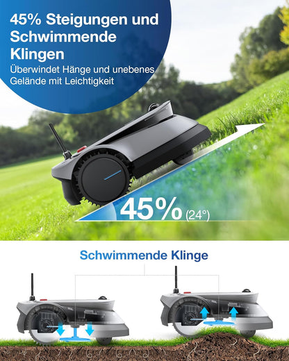 ECOVACS GOAT G1-800 Mhroboter ohne Begrenzungskabel 8003¡, Rasenmher Roboter mit TrueMapping-Multifusionslokalisierung, Hindernisvermeidung, 16-Zonen-Management, 45% Steigung, Videomanager