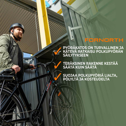 Fornorth Fahrradgarage für zwei Fahrräder 142x198x157cm, Dunkelgrau