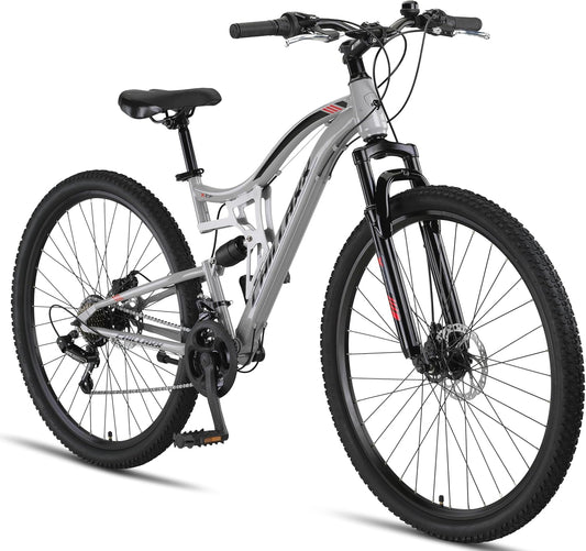 Chillaxx Bike Falcon Premium Mountainbike in 24,26,27.5 und 29 Zoll - Fahrrad für Jungen, Mädchen, Damen und Herren - Scheibenbremse- 21 Gang-Schaltung - Vollfederung